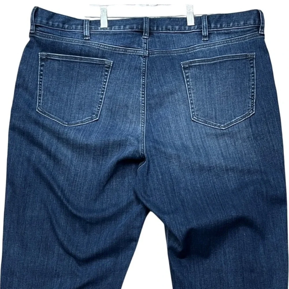 Banana Republic Traveler Jeans Mens 42x34 Dark Wash Taper Fit 5 Pocket Denim EUC